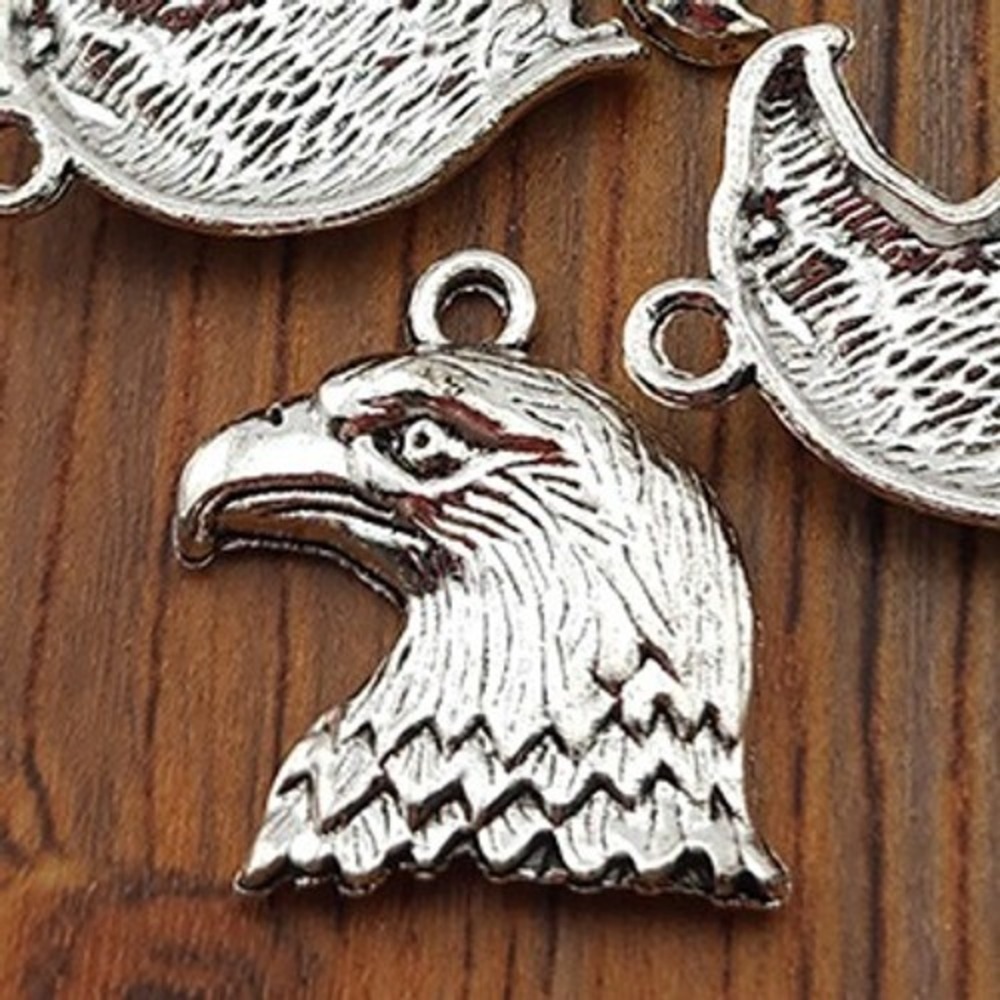 6pcs Eagle Head Charms, patriotic, jewelry making‎ supplies